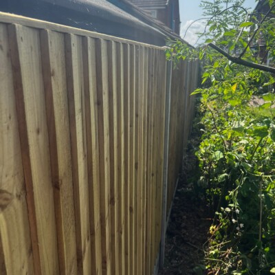 New privacy fencing installed around a rear garden