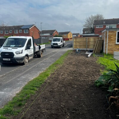 Newly landscaped garden