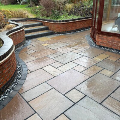 Professional garden paving installation